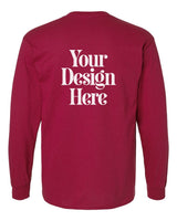 Cardinal Red Gildan 2400 Ultra Cotton Long Sleeve T-Shirt with Your Design Here placeholder (back)