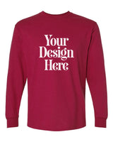 Cardinal Red Gildan 2400 Ultra Cotton Long Sleeve T-Shirt with Your Design Here placeholder