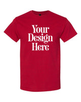 Antique Cherry Red Gildan 5000 T-shirt with Your Design Here placeholder