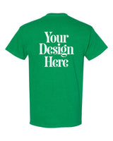 Antique Irish Green Gildan 5000 T-shirt with Your Design Here placeholder (back)