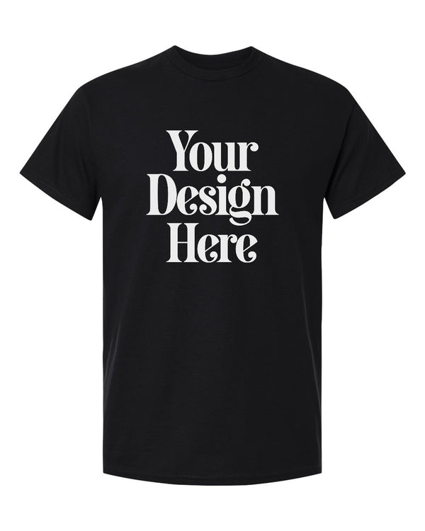 Black Gildan 5000 T-shirt with Your Design Here placeholder