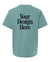 Aquatic Gildan 5000B Youth Heavy Cotton T-Shirt with Your Design Here placeholder (back)