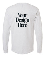 Ash Gildan 5400 Heavy Cotton Long Sleeve T-Shirt with Your Design Here placeholder (back)