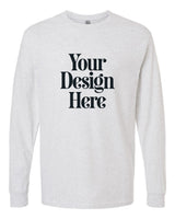 Ash Gildan 5400 Heavy Cotton Long Sleeve T-Shirt with Your Design Here placeholder