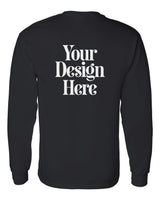 Black Gildan 5400 Heavy Cotton Long Sleeve T-Shirt with Your Design Here placeholder (back)