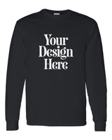 Black Gildan 5400 Heavy Cotton Long Sleeve T-Shirt with Your Design Here placeholder