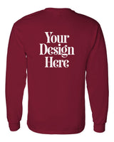 Cardinal Red Gildan 5400 Heavy Cotton Long Sleeve T-Shirt with Your Design Here placeholder (back)