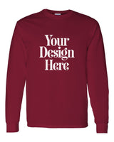Cardinal Red Gildan 5400 Heavy Cotton Long Sleeve T-Shirt with Your Design Here placeholder