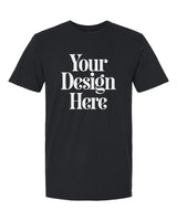 Black Gildan 64000 Softstyle T-Shirt with Your Design Here placeholder