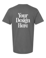 Charcoal Gildan 64000 Softstyle T-Shirt with Your Design Here placeholder (back)