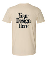 Natural Gildan 64000 Softstyle T-Shirt with Your Design Here placeholder (back)
