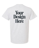 Ash Gildan 8000 DryBlend 50/50 T-Shirt with Your Design Here placeholder (back)