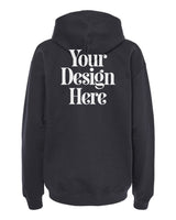 Black Gildan SF500 Softstyle Midweight Hooded Sweatshirt with Your Design Here placeholder (back)