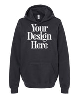 Black Gildan SF500 Softstyle Midweight Hooded Sweatshirt with Your Design Here placeholder