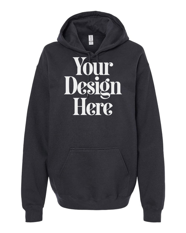 Black Gildan SF500 Softstyle Midweight Hooded Sweatshirt with Your Design Here placeholder