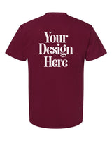 Athletic Cardinal Hanes 5280 Essential-T Cotton T-Shirt with Your Design Here placeholder (back)