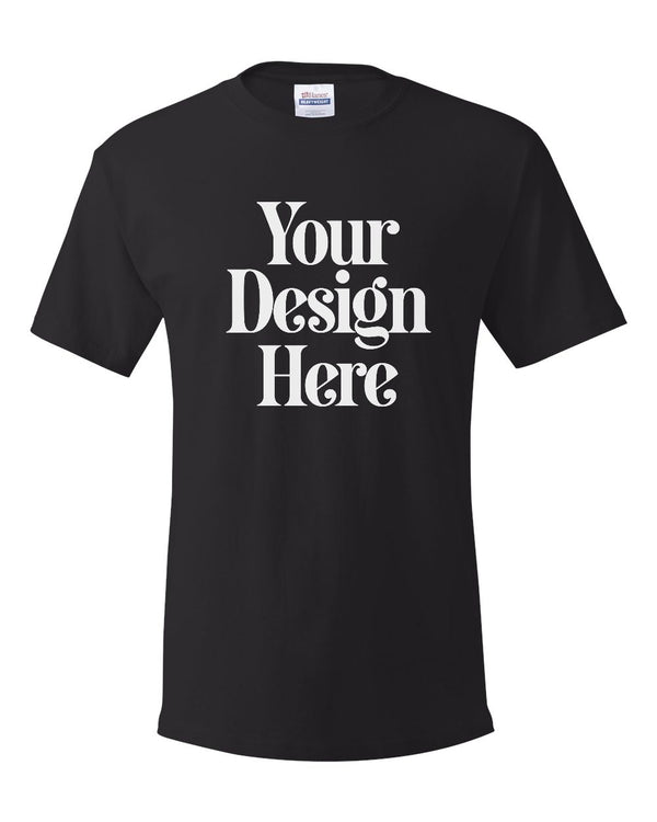 Black Hanes 5280 Essential-T Cotton T-Shirt with Your Design Here placeholder