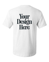 White Hanes 5280 Essential-T Cotton T-Shirt with Your Design Here placeholder (back)