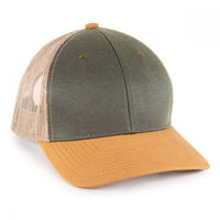 Custom premium rugged trucker cap with camo visor and logo - view 3