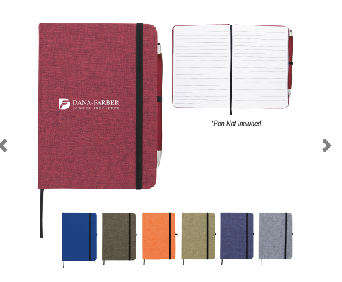 Heathered Journals custom printed with a sample design