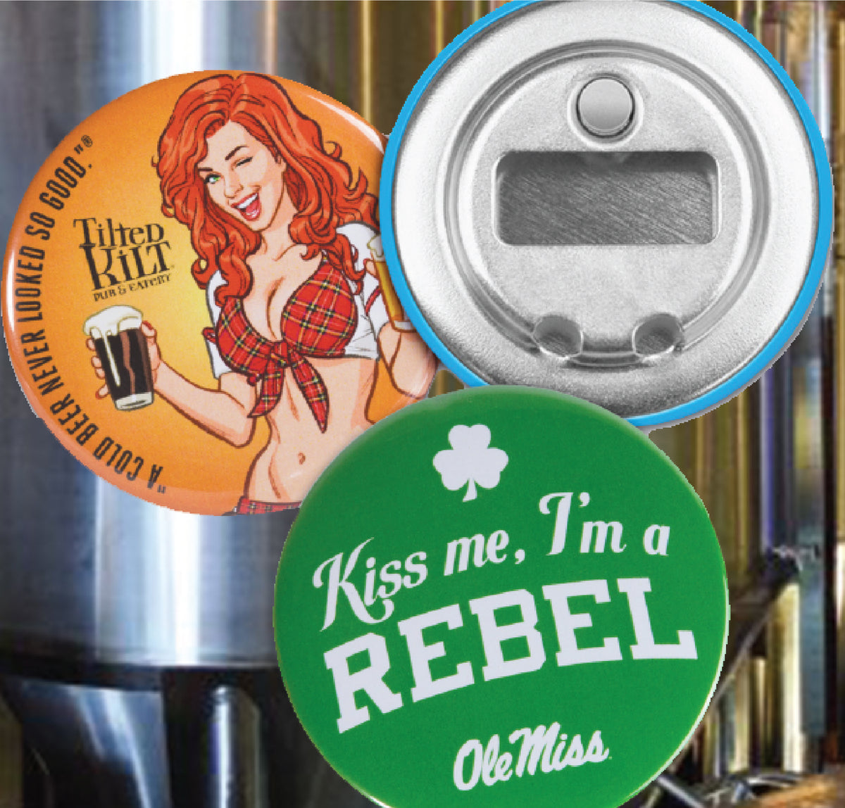 Magnetized Bottle Opener custom printed with a sample design