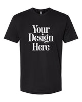 Black Next Level 3600 Cotton T-Shirt with Your Design Here placeholder
