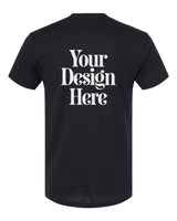 Black Next Level 6010 Triblend T-Shirt with Your Design Here placeholder (back)