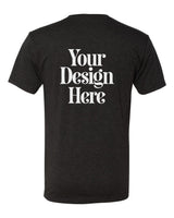 Vintage Black Next Level 6010 Triblend T-Shirt with Your Design Here placeholder (back)
