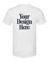 White Next Level 6010 Triblend T-Shirt with Your Design Here placeholder (back)