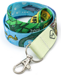 1" Dye-Sublimated Lanyards custom printed with a sample design