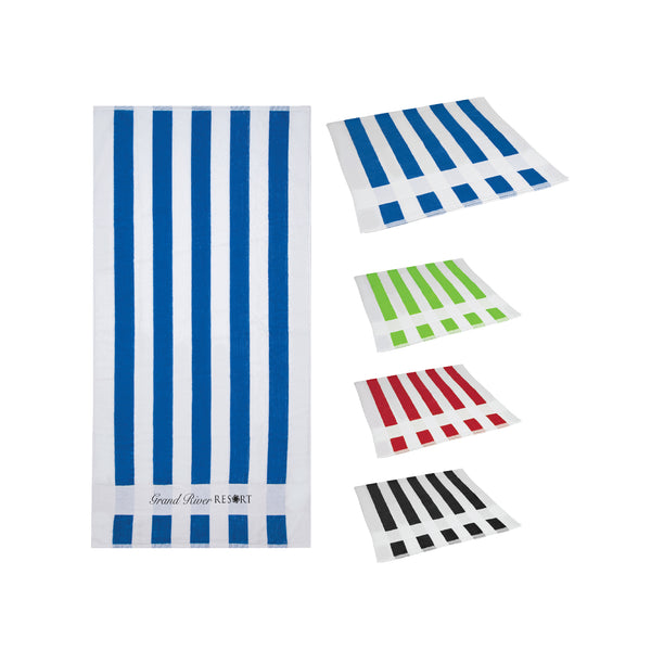 Seaside Beach Towel custom printed with a sample design