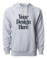 Athletic Heather Independent Trading Co. SS1000 Loopback Terry Hooded Sweatshirt with Your Design Here placeholder