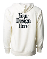 Bone Independent Trading Co. SS1000 Loopback Terry Hooded Sweatshirt with Your Design Here placeholder (back)