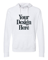 White Independent Trading Co. SS1000 Loopback Terry Hooded Sweatshirt with Your Design Here placeholder