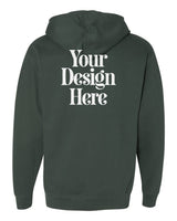 Alpine Green Independent Trading Co. SS4500 Midweight Hooded Sweatshirt with Your Design Here placeholder (back)