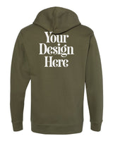 Army Independent Trading Co. SS4500 Midweight Hooded Sweatshirt with Your Design Here placeholder (back)