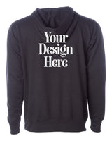 Black Independent Trading Co. SS4500 Midweight Hooded Sweatshirt with Your Design Here placeholder (back)