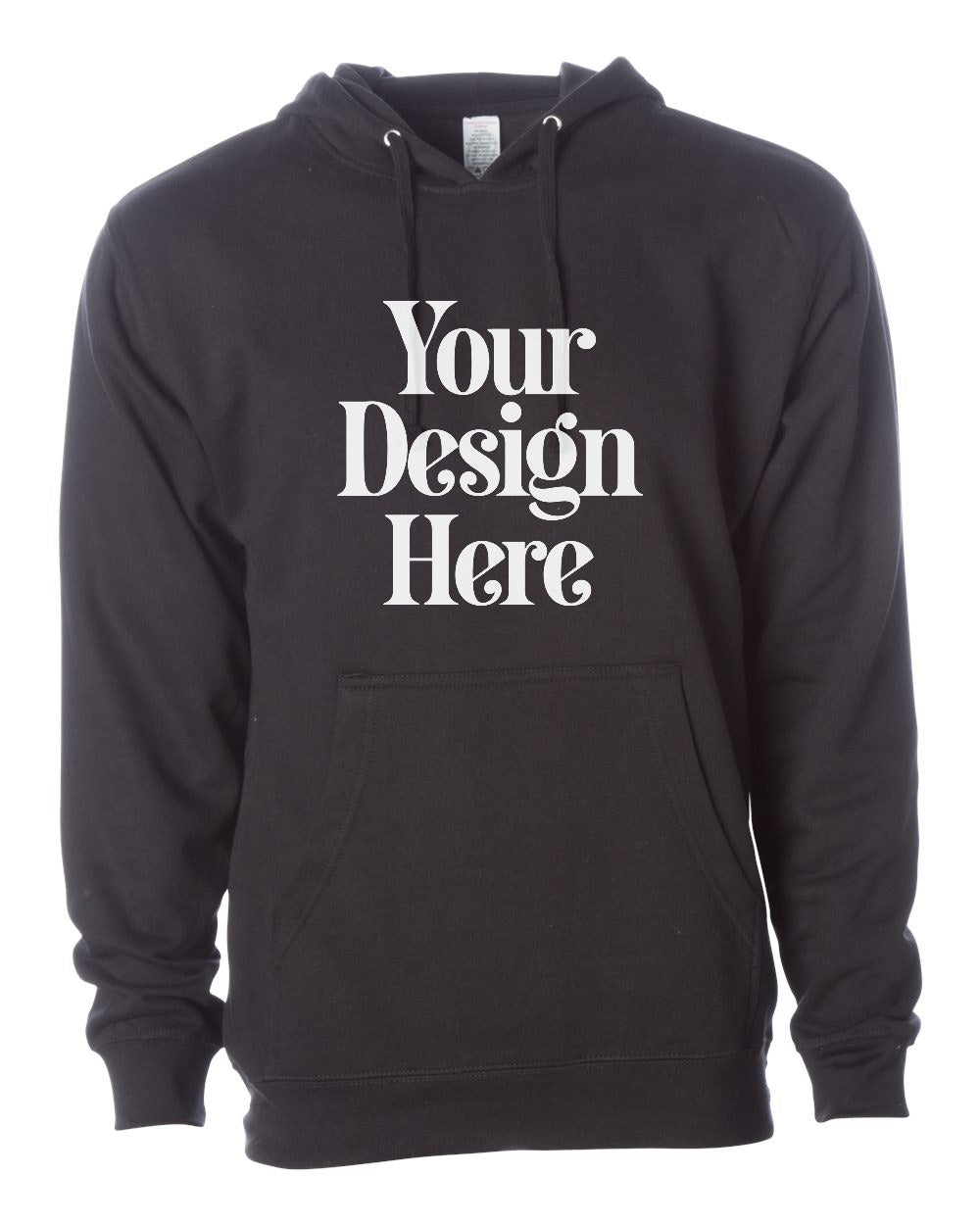 Black Independent Trading Co. SS4500 Midweight Hooded Sweatshirt — Custom Screen Printed