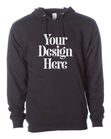 Black Independent Trading Co. SS4500 Midweight Hooded Sweatshirt with Your Design Here placeholder