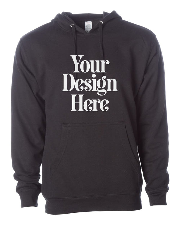 Black Independent Trading Co. SS4500 Midweight Hooded Sweatshirt with Your Design Here placeholder