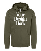 Army Independent Trading Co. SS4500Z Midweight Full-Zip Hooded Sweatshirt with Your Design Here placeholder