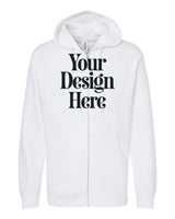 White Independent Trading Co. SS4500Z Midweight Full-Zip Hooded Sweatshirt with Your Design Here placeholder