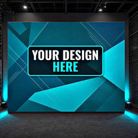 Straight pillowcase backdrop with Your Design Here placeholder