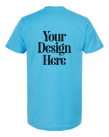Aqua Tultex 202 Fine Jersey T-Shirt with Your Design Here placeholder (back)