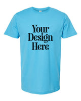 Aqua Tultex 202 Fine Jersey T-Shirt with Your Design Here placeholder