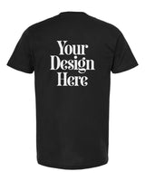 Black Tultex 202 Fine Jersey T-Shirt with Your Design Here placeholder (back)