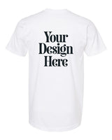 White Tultex 202 Fine Jersey T-Shirt with Your Design Here placeholder (back)
