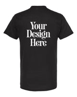 Black Tultex 207 Poly-Rich V-Neck T-Shirt with Your Design Here placeholder (back)