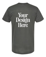 Charcoal Tultex 207 Poly-Rich V-Neck T-Shirt with Your Design Here placeholder (back)