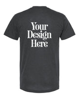 Heather Charcoal Tultex 207 Poly-Rich V-Neck T-Shirt with Your Design Here placeholder (back)